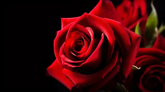 红色玫瑰花细节特写摄影图 