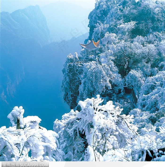 张家界天门山国家森林公园-原始空中花园雪景