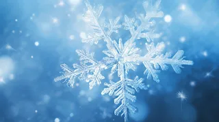 冬天雪花蓝色背景摄影图