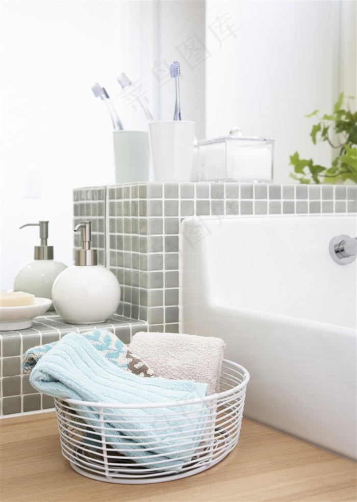 精品现代浴室用品特写免费下载