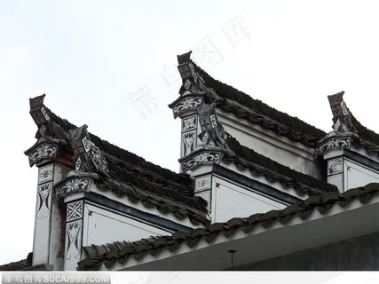 徽派建筑-古老的白墙屋檐 徽派建筑-古老的白墙屋檐