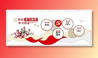 党建党史文化墙源文件CDR平面效果图