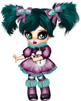 绿色女孩人物素材卡通