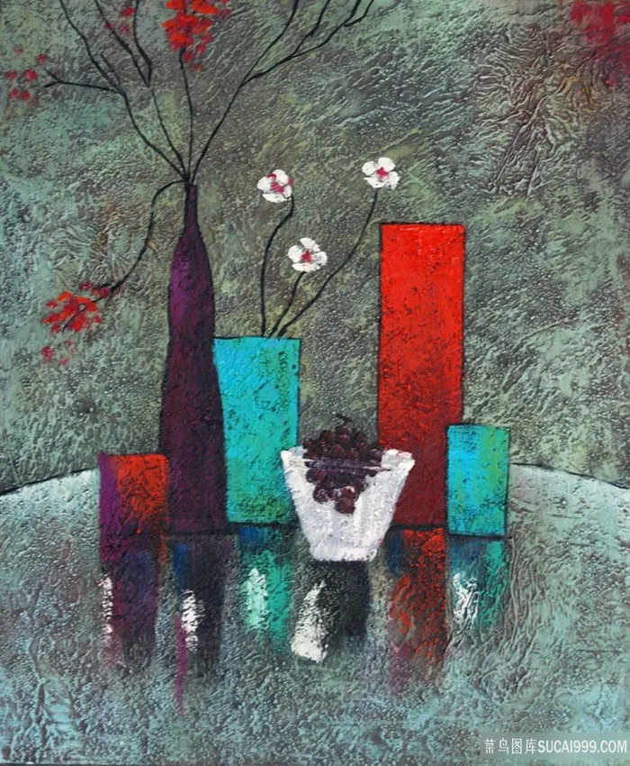 水彩静物花卉花瓶装饰画