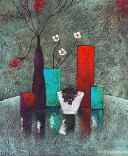 水彩静物花卉花瓶装饰画 水彩静物花卉花瓶装饰画