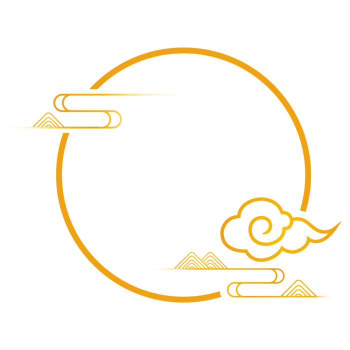 中国风中式传统祥云图案国潮古风边框云纹装饰元素PNG免抠素材图