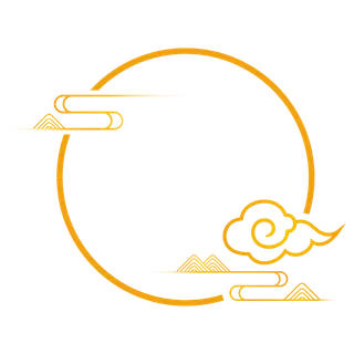 中国风中式传统祥云图案国潮古风边框云纹装饰元素PNG免抠素材图