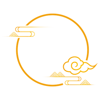 中国风中式传统祥云图案国潮古风边框云纹装饰元素PNG免抠素材图