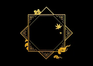 窗花风格剪纸 剪纸风元素