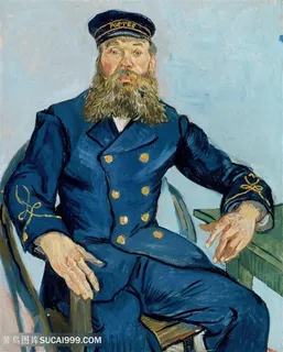 梵高穿制服的男性人物油画图片