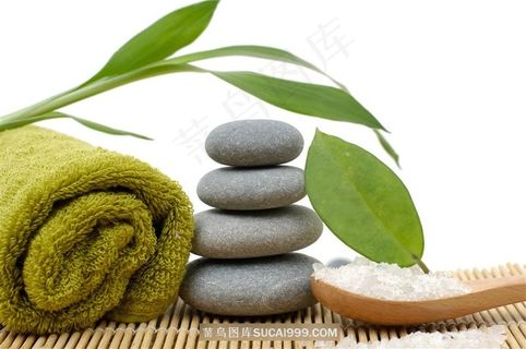 精美鹅暖石SPA插画高清图片