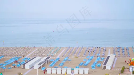 海滩, 沙, 雨伞, 海洋, 海, 夏天, 地平线, 假期
