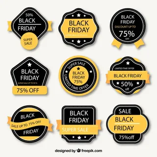 免抠黑色星期五标签