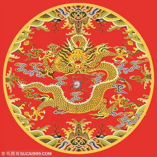 龙纹古代龙凤刺绣中国风图片