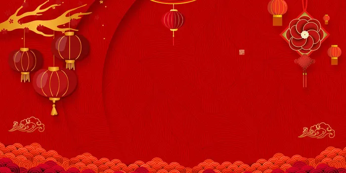 红色喜庆2022虎年春节新年元宵节海报背景展板模板设计素材图psd模版下载