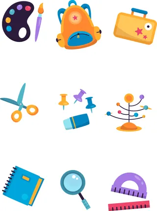 矢量文具趣味元素