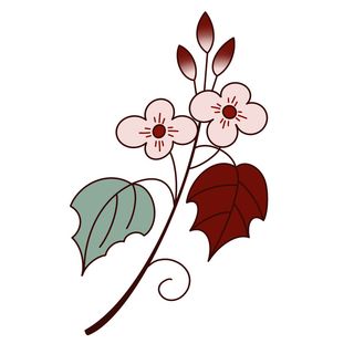 复古中国风国潮敦煌花纹花草插画手绘装饰小元素PSD素材