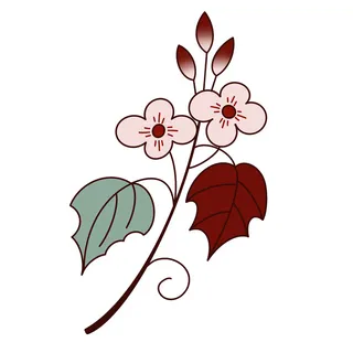 复古中国风国潮敦煌花纹花草插画手绘装饰小元素PSD素材