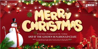 红色圣诞节化雪墙