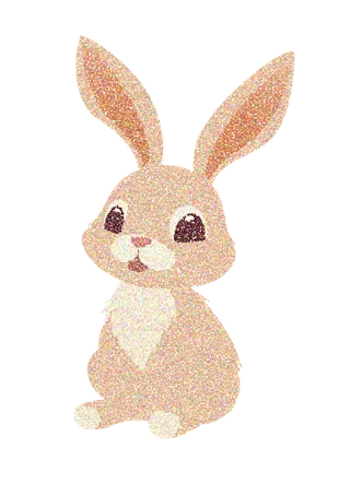 彩色点状化兔子卡通画册免抠元素