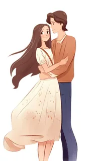 520情人节情侣拥抱花人物免抠