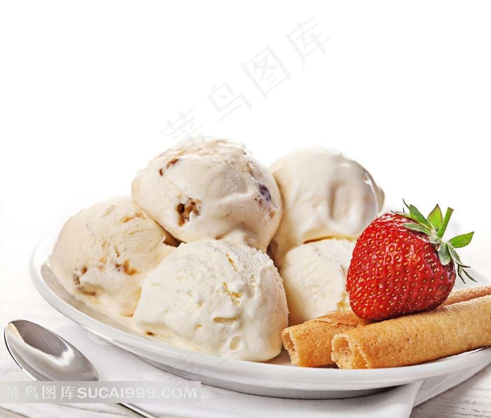 水果草莓冰淇淋