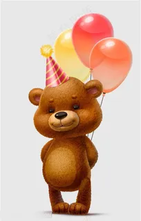 过生日的小熊卡通高清图片 过生日的小熊卡通高清图片