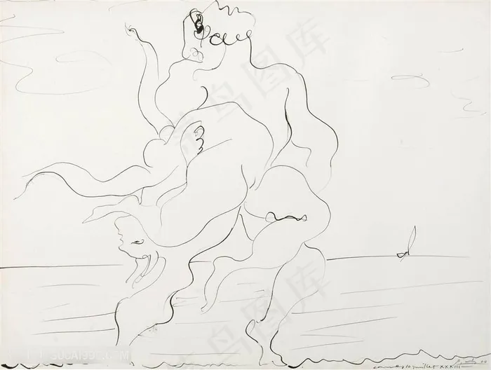 毕加索唯美线条时尚艺术装饰画