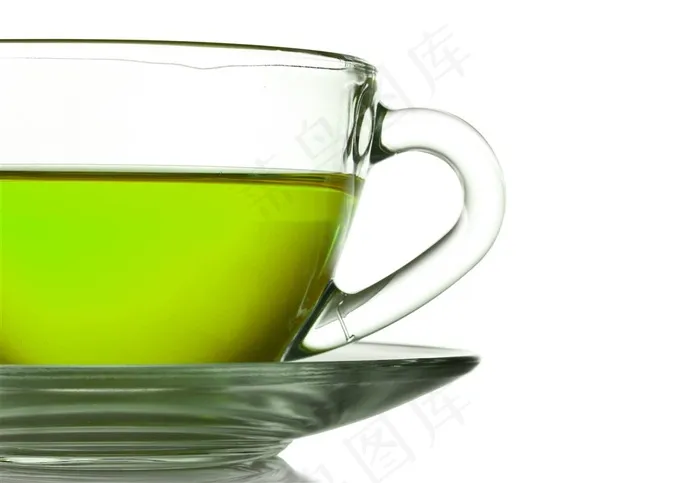 清香的杯中绿茶大图