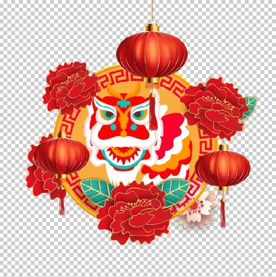 设计狮子祝贺新年春节psd模版下载
