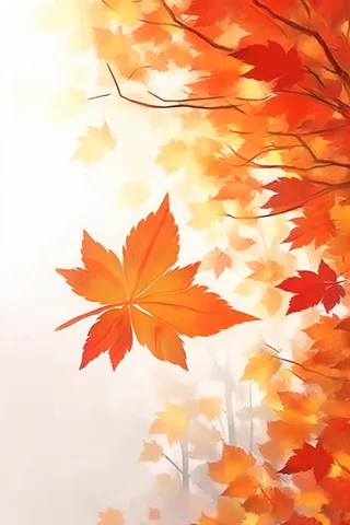 秋叶橙红色意境大气背景