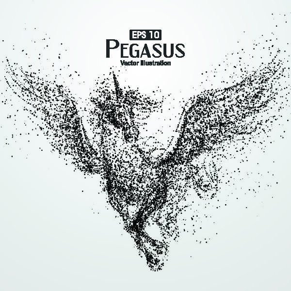 矢量科技动感粒子元素EPS运动人物动物点状创意矢量科幻设计素材