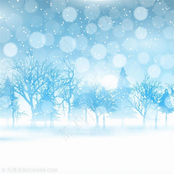 蓝色梦幻冬季背景图片