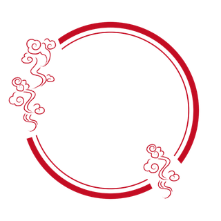 中国风中式传统祥云图案国潮古风边框云纹装饰元素PNG免抠素材图