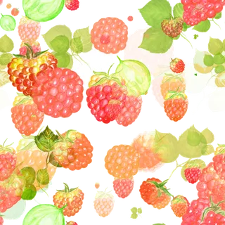 山莓-叶子-水彩-背景-设计-