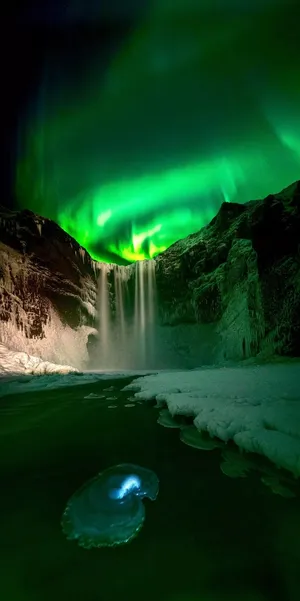 绿色极光壁纸图片