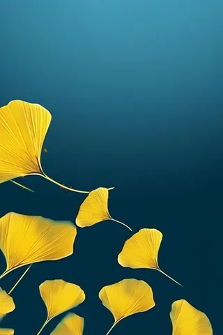 蓝色秋叶极简清新背景