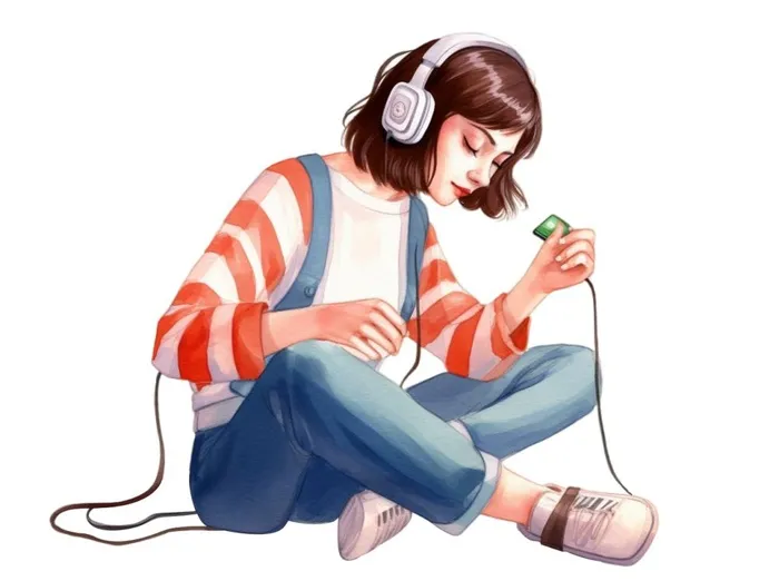 女人听音乐元素(1264x944)