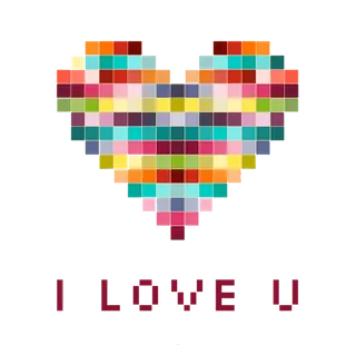 马赛克爱心情人节