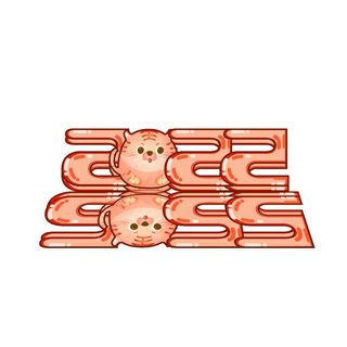 卡通新年2022春节虎年字体艺术字LOGO图标海报插画设计素材