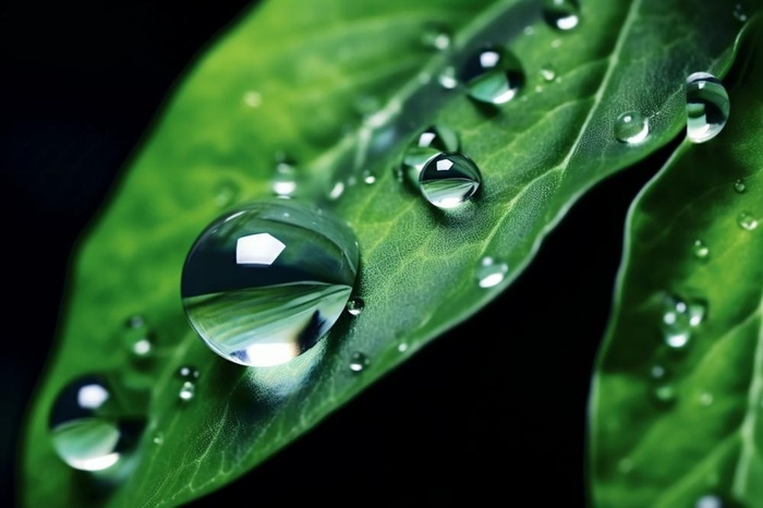 露珠绿叶摄影背景