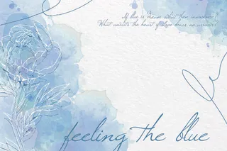 水彩手绘浅蓝色花卉背景