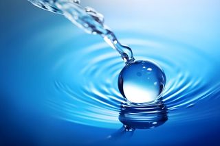 清新露珠蓝白色背景