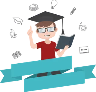 学霸卡通人物少儿兴趣班