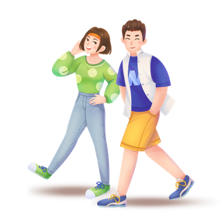 54青年节男女场景插画