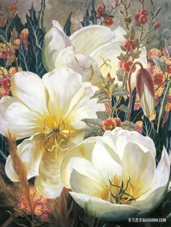 唯美油画高清花卉插画 唯美油画高清花卉插画