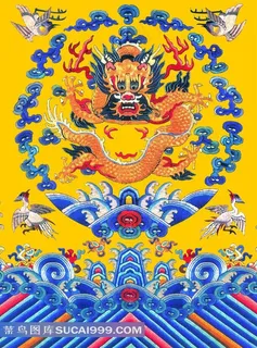 传统龙纹水纹鸟纹刺绣图案图片 传统龙纹水纹鸟纹刺绣图案图片