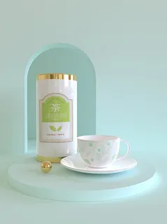 高端品牌茶叶包装盒纸袋智能贴图样机产品效果图展示PSD素材模板