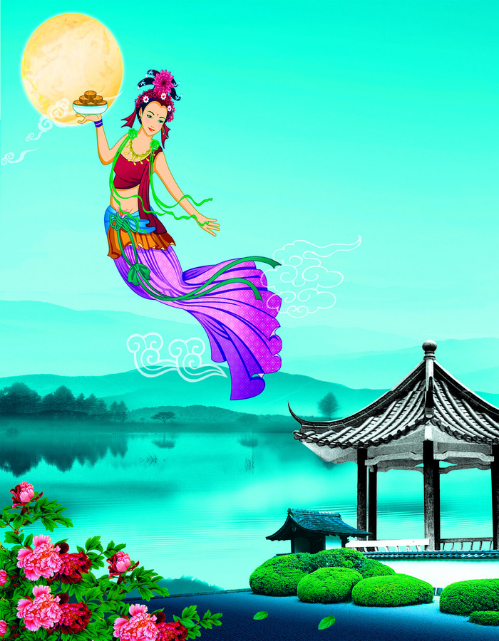 中秋节仙女亭子玄关