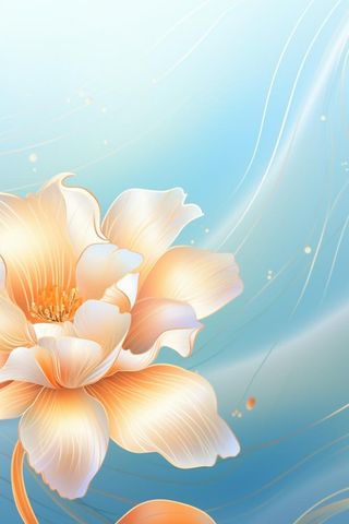 创意清新淡蓝色荷花古风背景